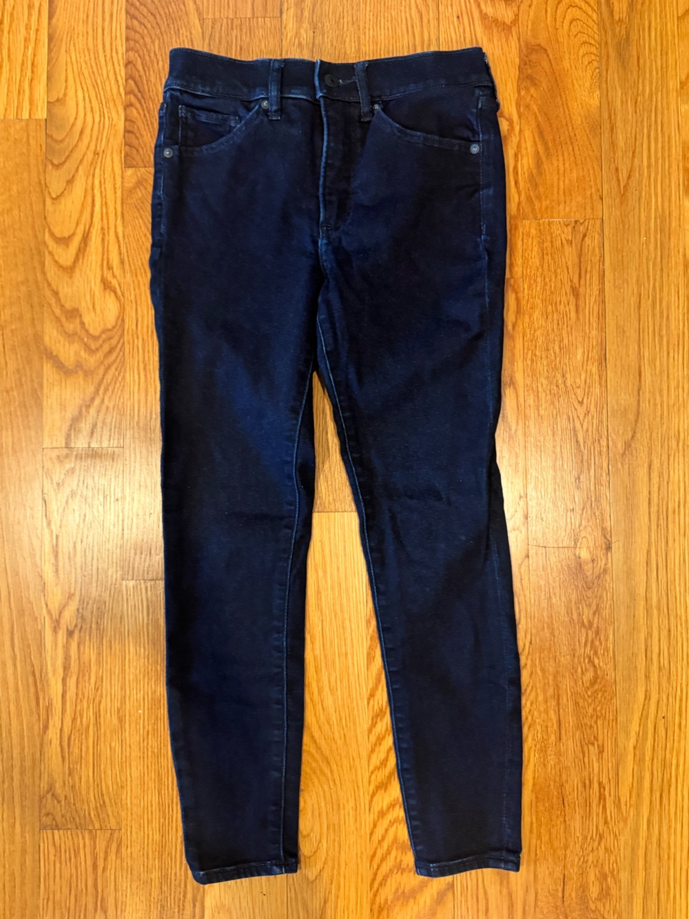 Express Dark Indigo Blue Skinny High Rise Denim Jeans 00S 00 Short Petite